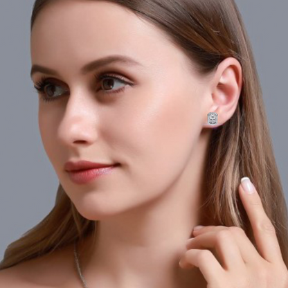 Gatsby Emerald Halo Lab Grown Diamond Studs