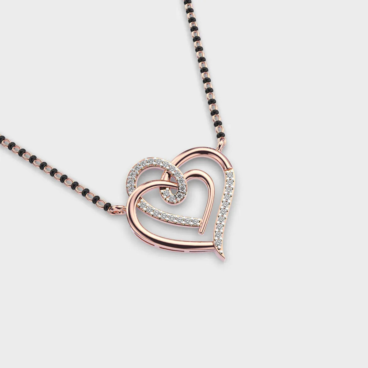 Connected Hearts Diamond Mangalsutra (With Chain) - Ophiratbf