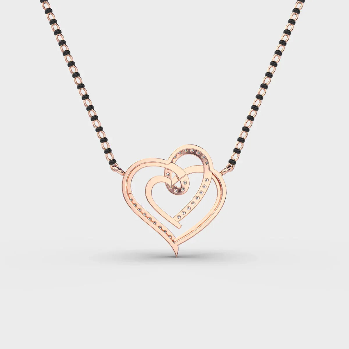 Connected Hearts Diamond Mangalsutra (With Chain) - Ophiratbf