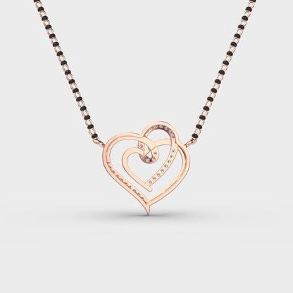 Connected Hearts Diamond Mangalsutra (With Chain)
