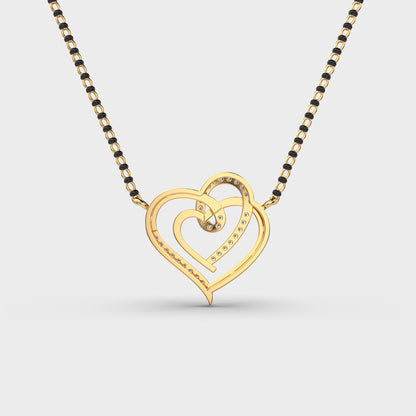 Connected Hearts Diamond Mangalsutra (With Chain)