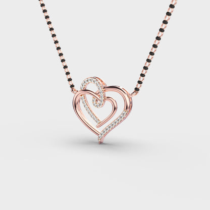 Connected Hearts Diamond Mangalsutra (With Chain)