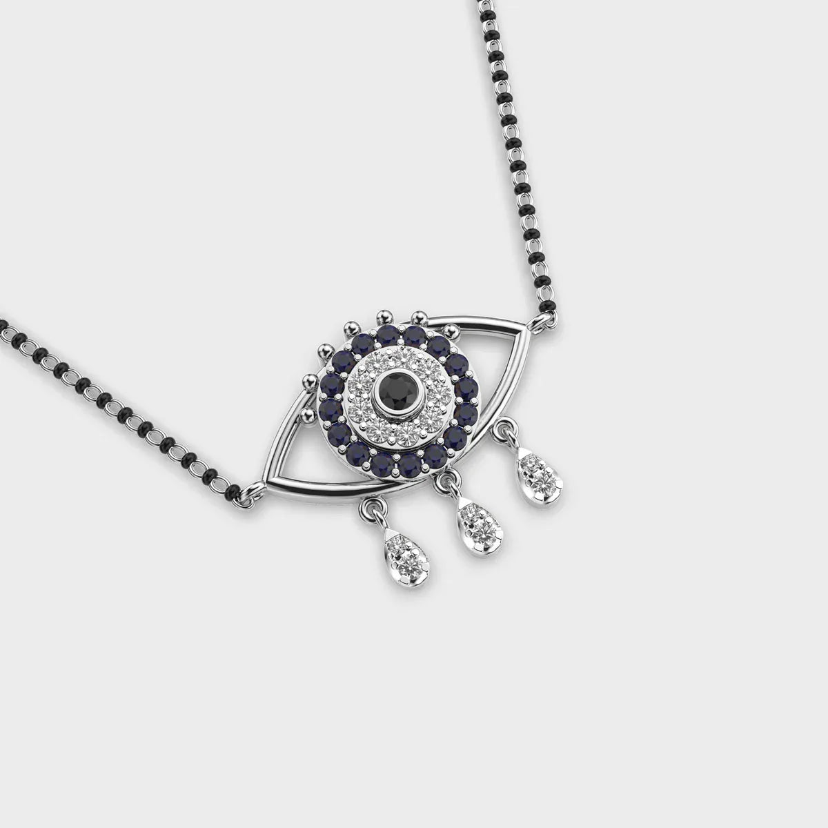 Starry Evil Eye Diamond Mangalsutra (With Chain) - Ophiratbf