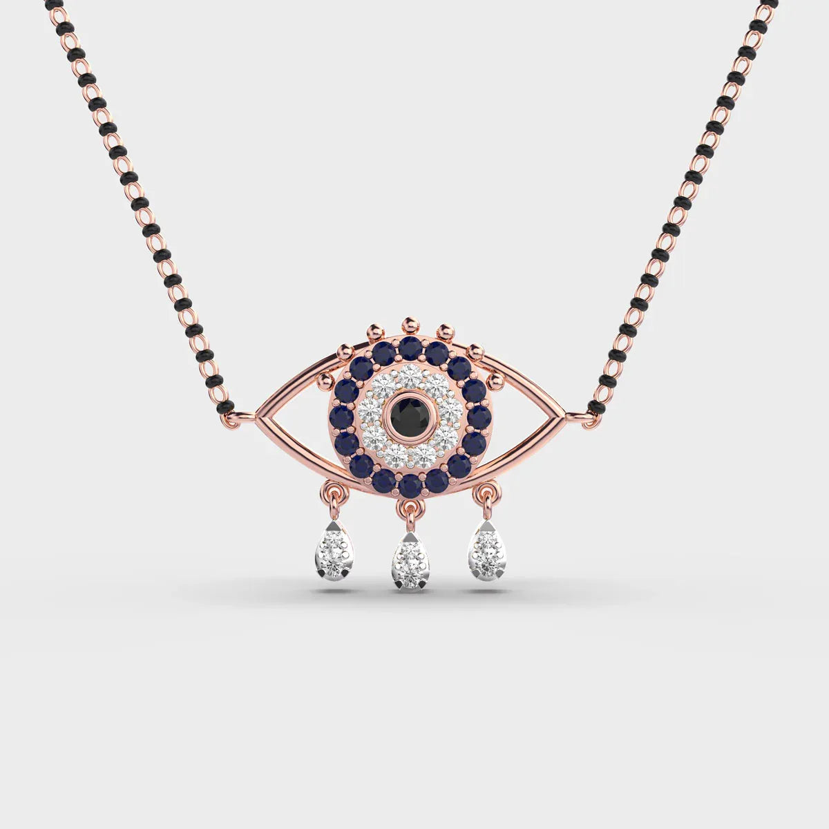 Starry Evil Eye Diamond Mangalsutra (With Chain) - Ophiratbf