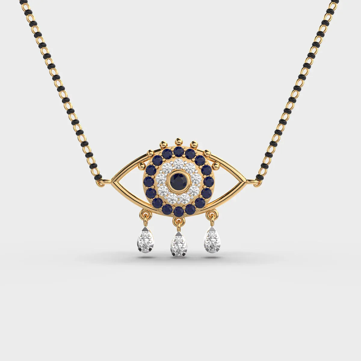 Starry Evil Eye Diamond Mangalsutra (With Chain) - Ophiratbf