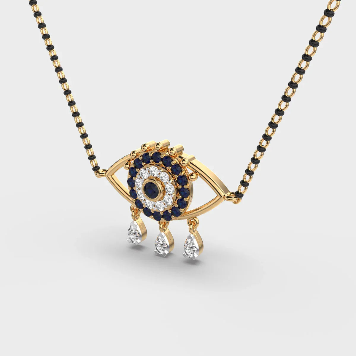 Starry Evil Eye Diamond Mangalsutra (With Chain) - Ophiratbf