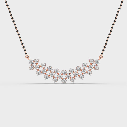 Crystal Halo Diamond Pendant (With Chain)