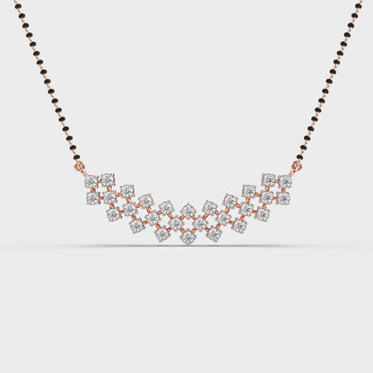 Crystal Halo Diamond Pendant (With Chain)