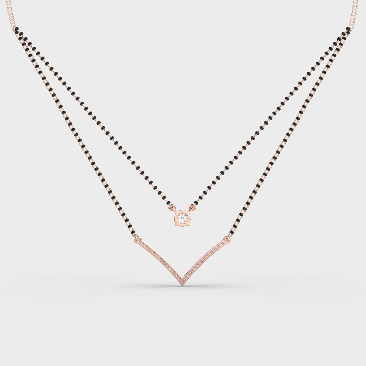 Elegant Double Chain Diamond Mangalsutra - Ophiratbf