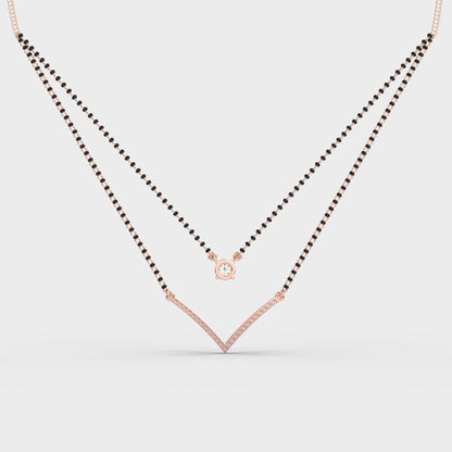 Elegant Double Chain Diamond Mangalsutra