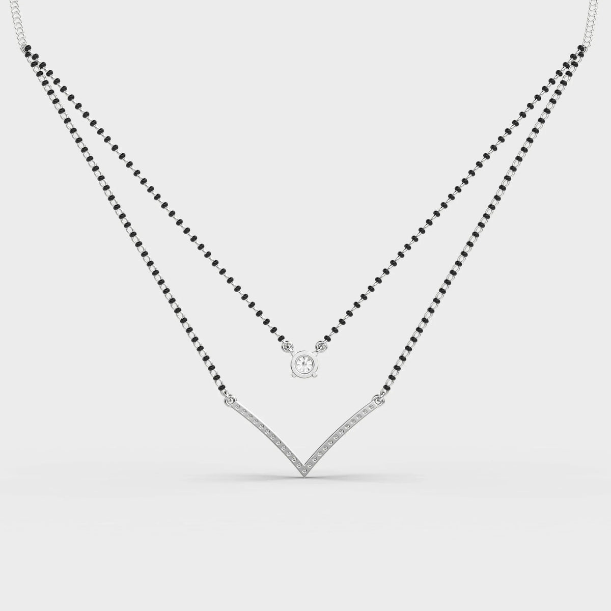 Elegant Double Chain Diamond Mangalsutra - Ophiratbf