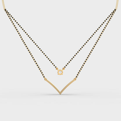 Elegant Double Chain Diamond Mangalsutra