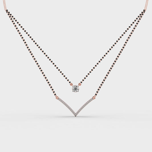 Elegant Double Chain Diamond Mangalsutra