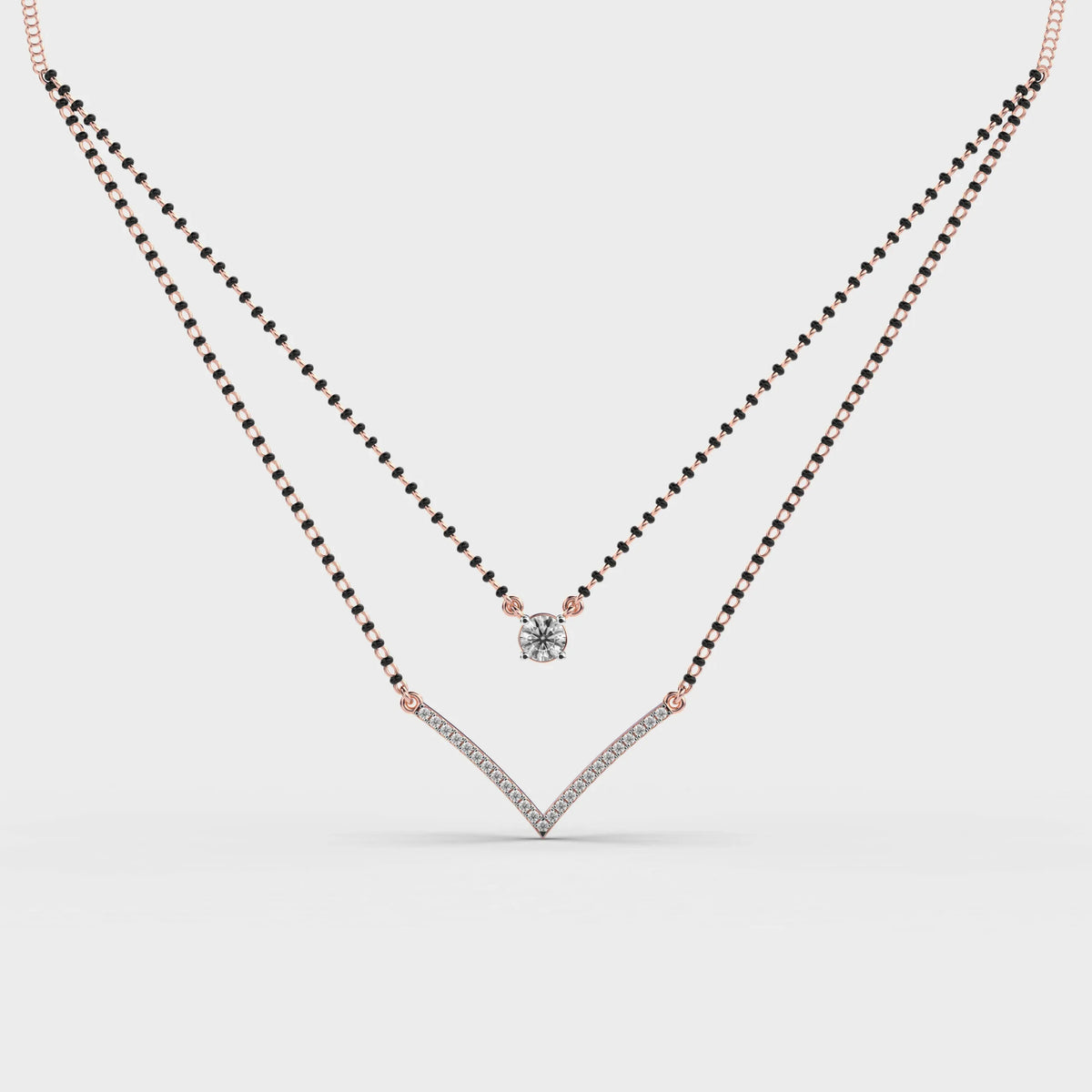Elegant Double Chain Diamond Mangalsutra - Ophiratbf
