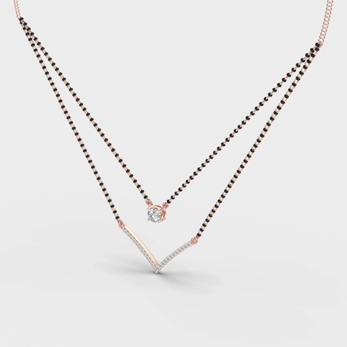 Elegant Double Chain Diamond Mangalsutra - Ophiratbf