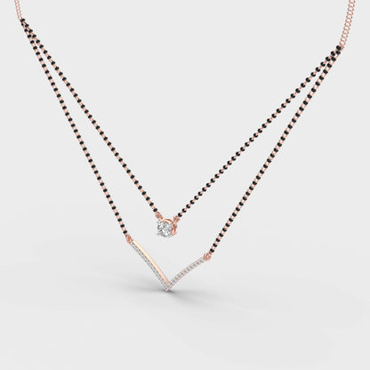 Elegant Double Chain Diamond Mangalsutra