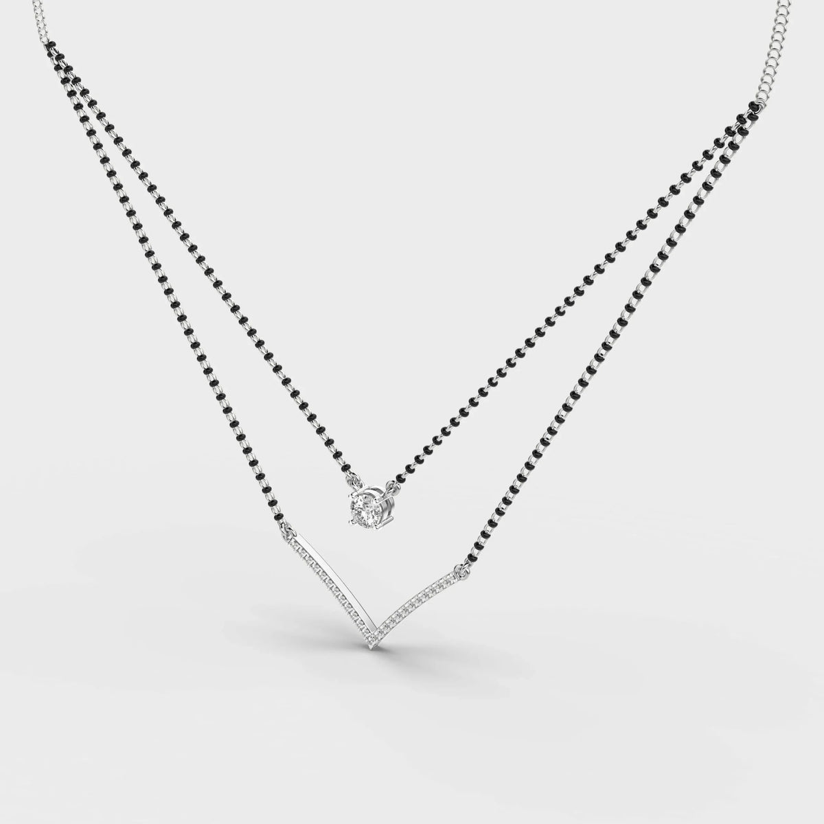 Elegant Double Chain Diamond Mangalsutra - Ophiratbf