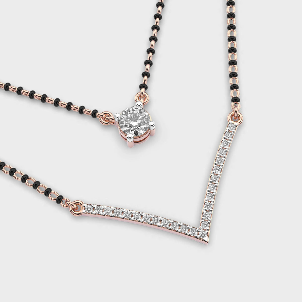 Elegant Double Chain Diamond Mangalsutra - Ophiratbf
