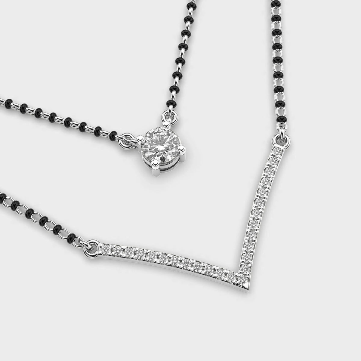 Elegant Double Chain Diamond Mangalsutra - Ophiratbf