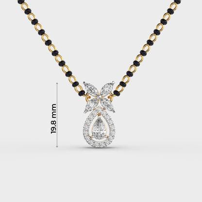 Dewpetal Drop Diamond Encrusted Mangalsutra (with chain)