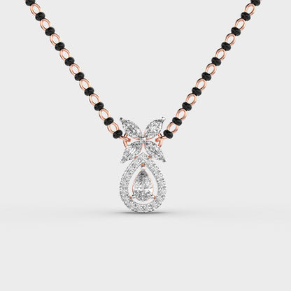 Dewpetal Drop Diamond Encrusted Mangalsutra (with chain)