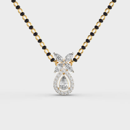 Dewpetal Drop Diamond Encrusted Mangalsutra (with chain)