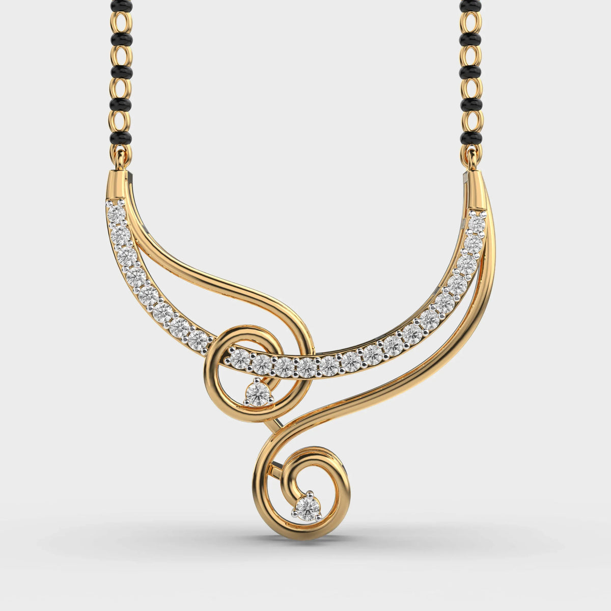 Auraline Spiral Mangalsutra Pendant - Ophiratbf