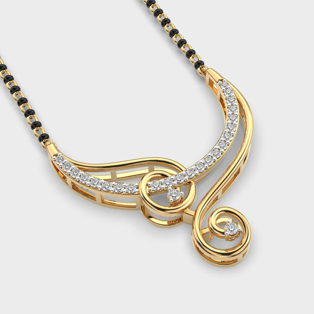 Auraline Spiral Mangalsutra Pendant - Ophiratbf