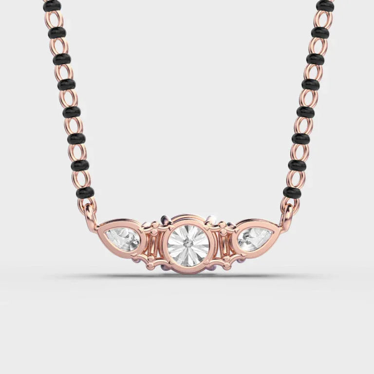 Triple Power Diamond Mangalsutra (With Chain) - Ophiratbf
