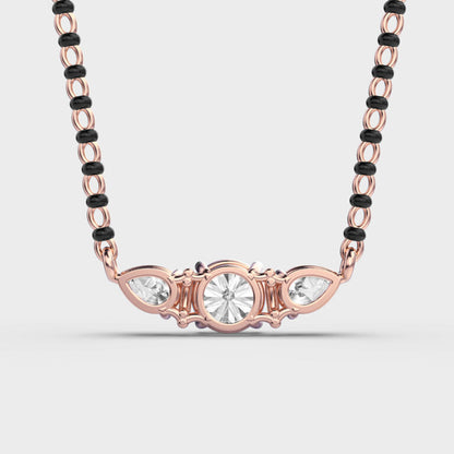 Triple Power Diamond Mangalsutra (With Chain)