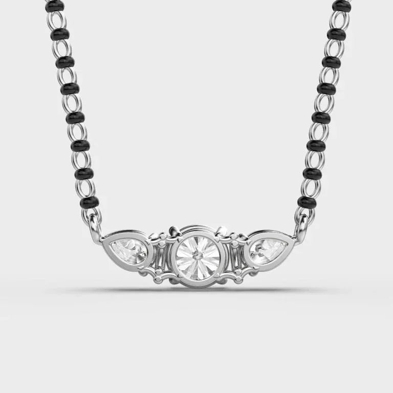 Triple Power Diamond Mangalsutra (With Chain) - Ophiratbf