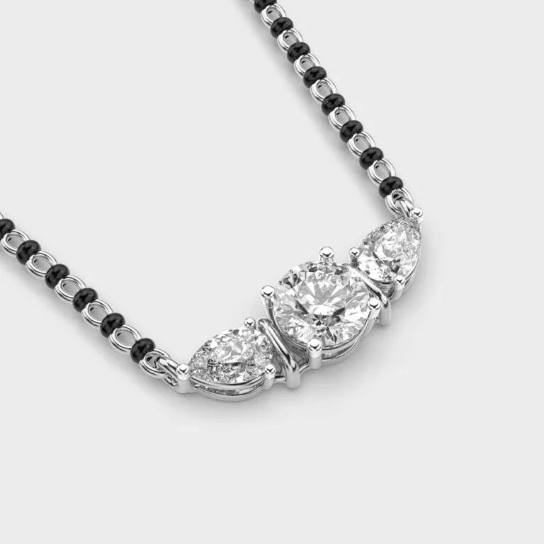 Triple Power Diamond Mangalsutra (With Chain) - Ophiratbf