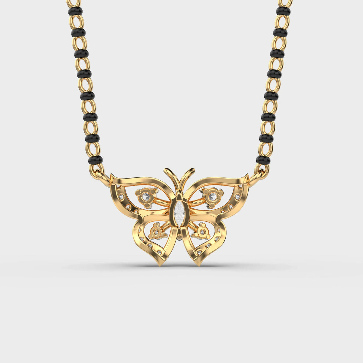 Celestial Flutter Diamond Butterfly Pendant - Ophiratbf