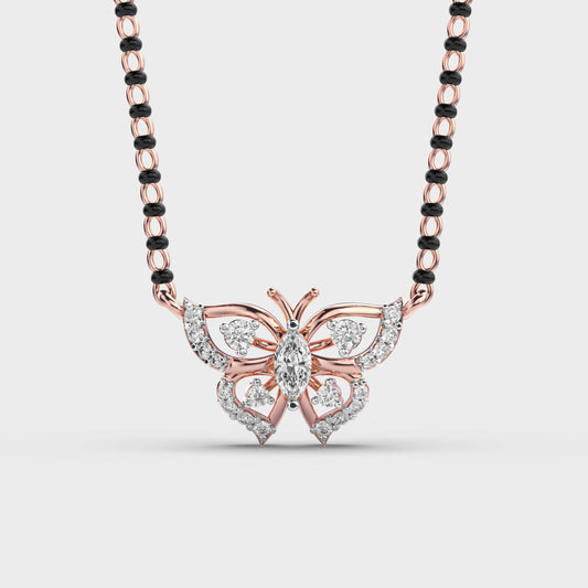Celestial Flutter Diamond Butterfly Pendant