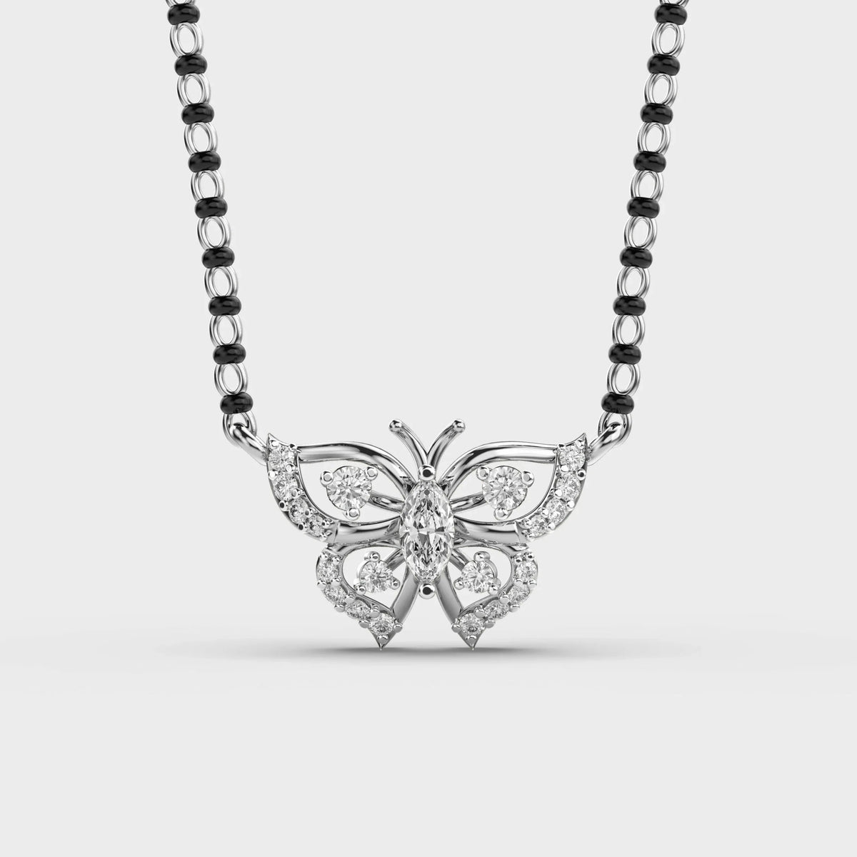 Celestial Flutter Diamond Butterfly Pendant - Ophiratbf
