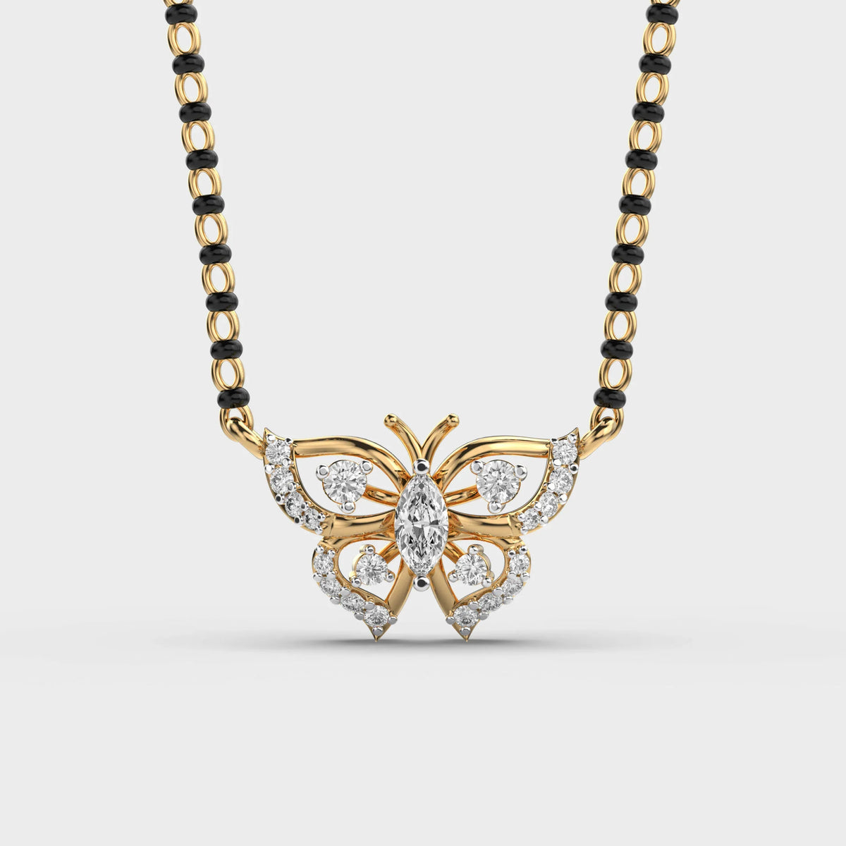 Celestial Flutter Diamond Butterfly Pendant - Ophiratbf