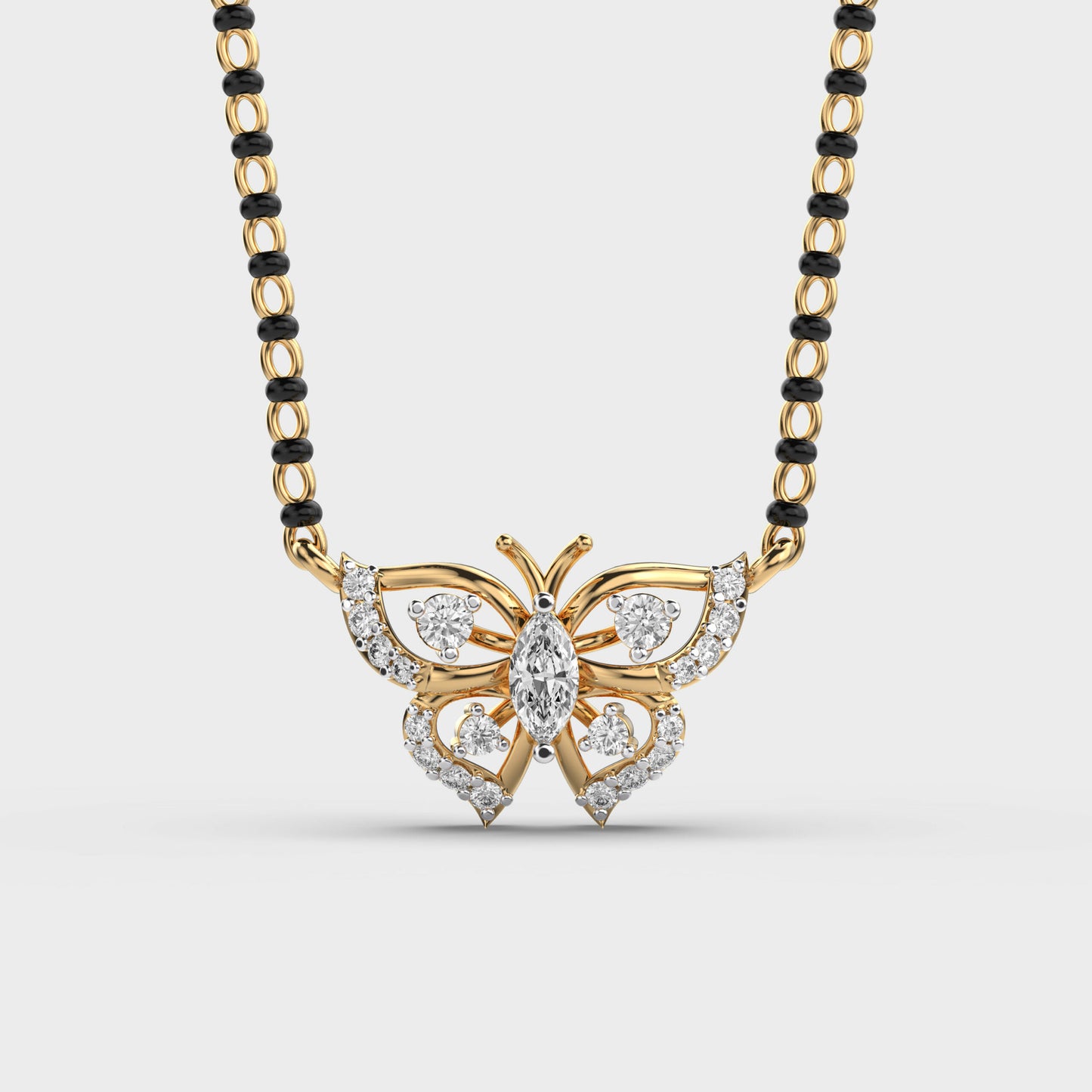 celestial flutter diamond butterfly pendant