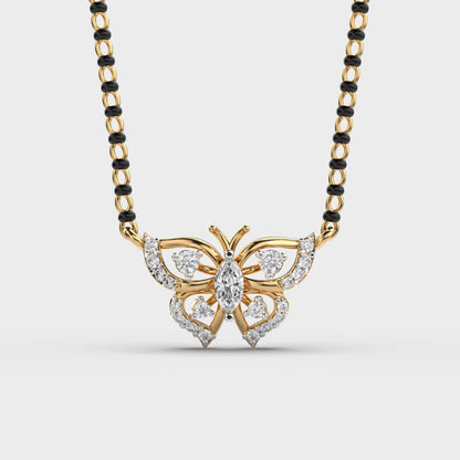 Celestial Flutter Diamond Butterfly Pendant