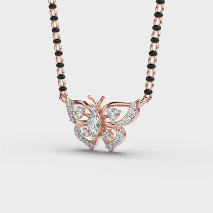 Celestial Flutter Diamond Butterfly Pendant