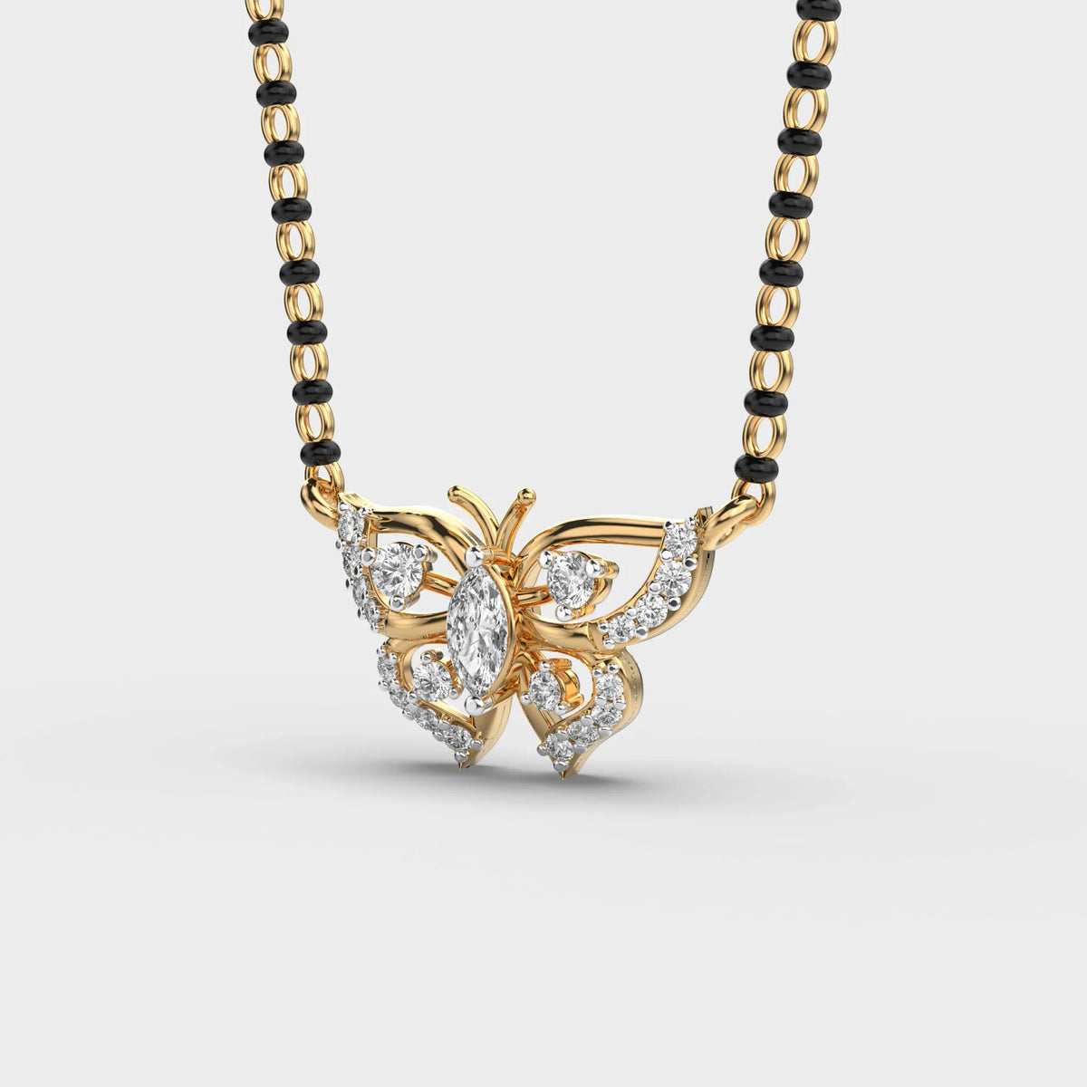 Celestial Flutter Diamond Butterfly Pendant - Ophiratbf