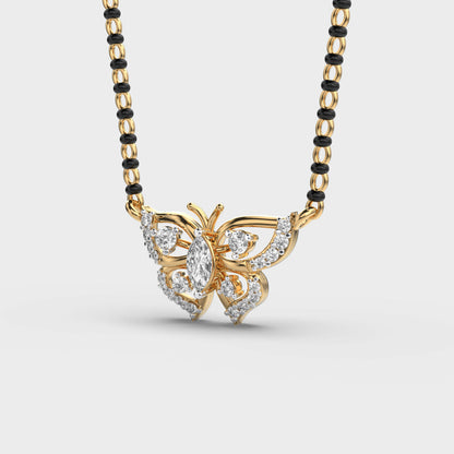 Celestial Flutter Diamond Butterfly Pendant