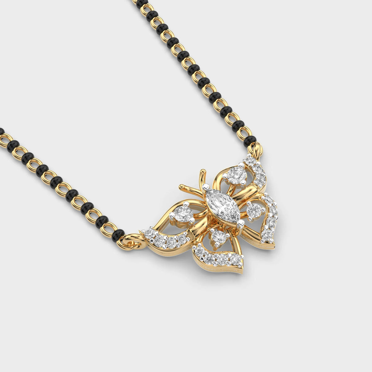 Celestial Flutter Diamond Butterfly Pendant - Ophiratbf