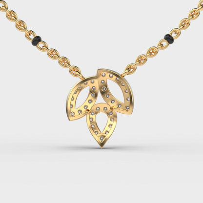 Trio Leaf Diamond Encrusted Pendant