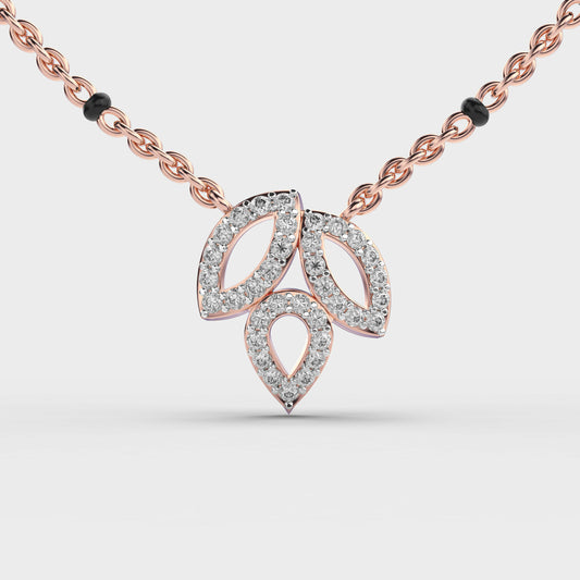Trio Leaf Diamond Encrusted Pendant