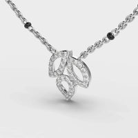 Trio Leaf Diamond Encrusted Pendant - Ophiratbf