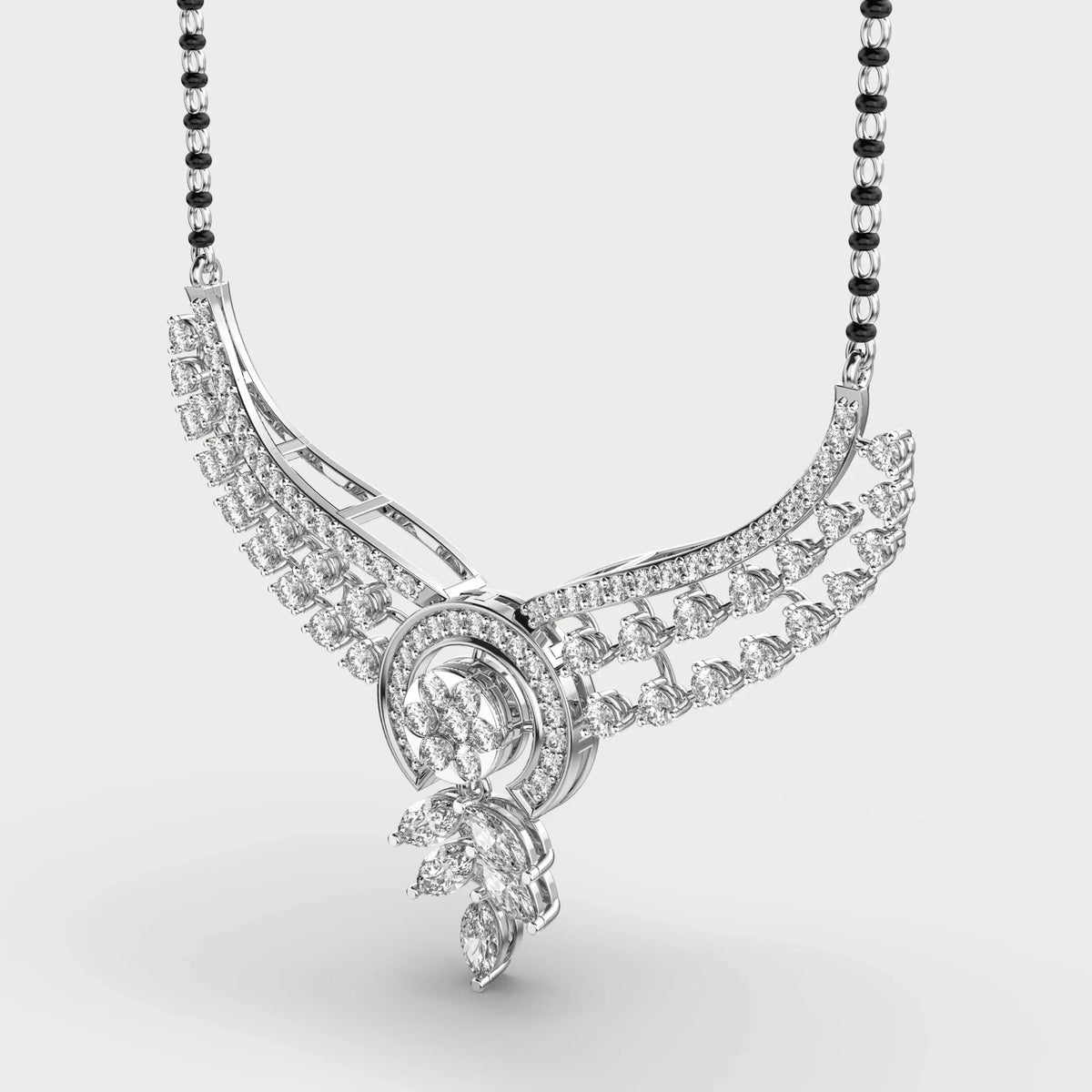 Marital Bliss Diamond Mangalsutra (With Chain) - Ophiratbf