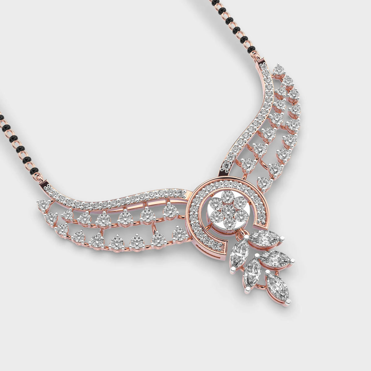 Marital Bliss Diamond Mangalsutra (With Chain) - Ophiratbf