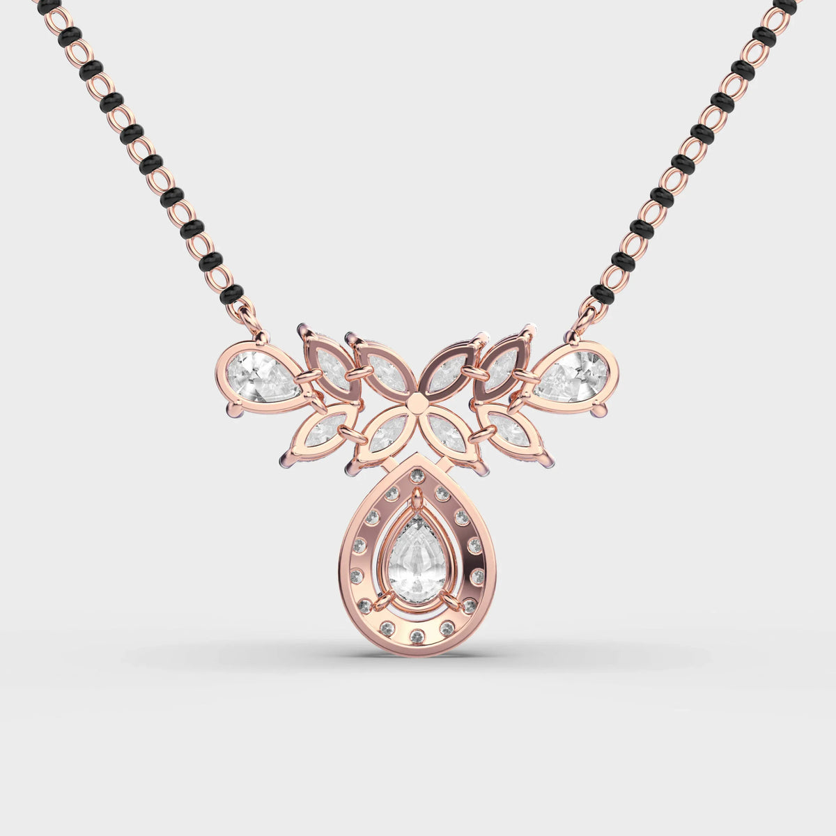 Verdelle Bloom Diamond Encrusted Mangalsutra (with chain) - Ophiratbf