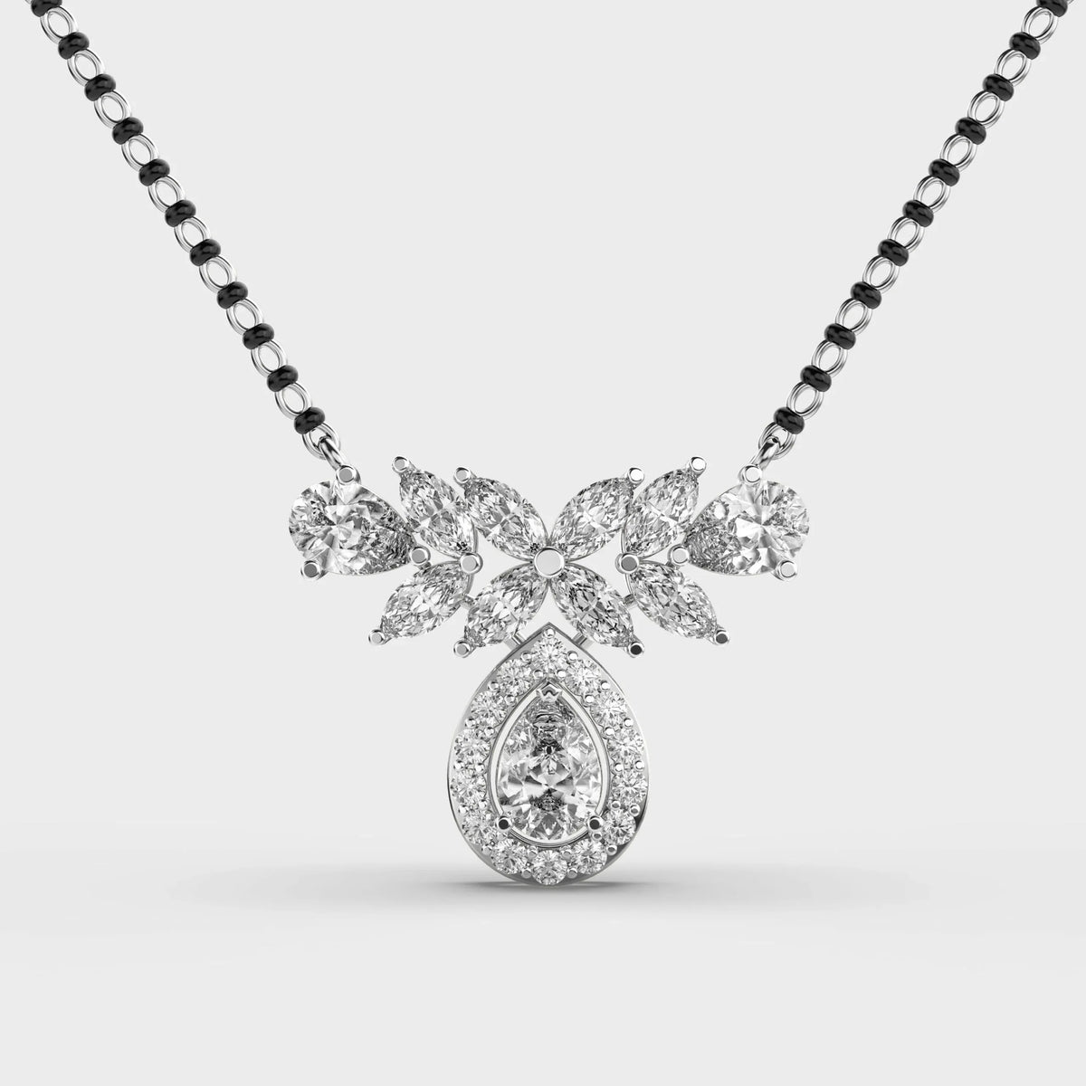 Verdelle Bloom Diamond Encrusted Mangalsutra (with chain) - Ophiratbf
