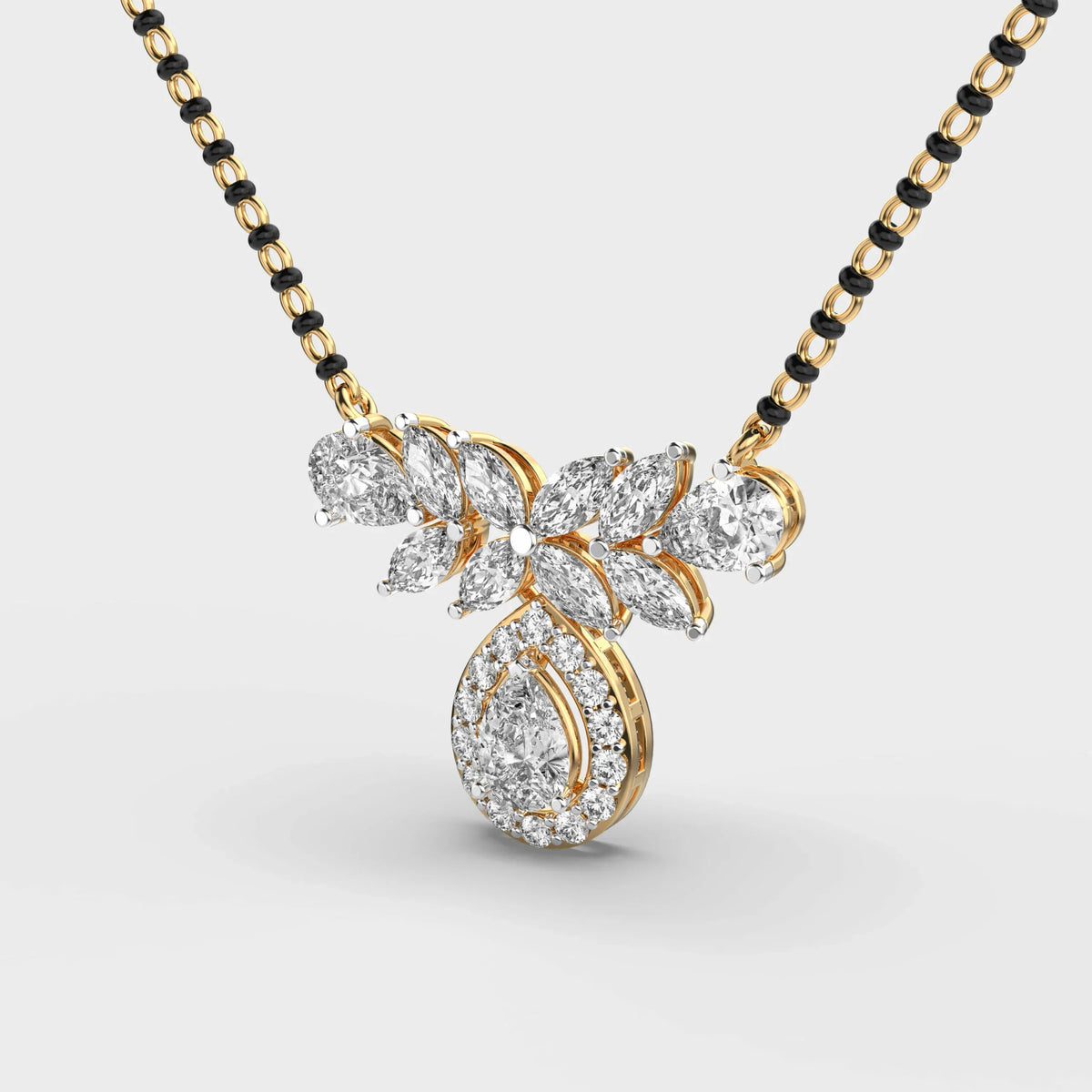 Marital Bliss Diamond Mangalsutra (With Chain) - Ophiratbf